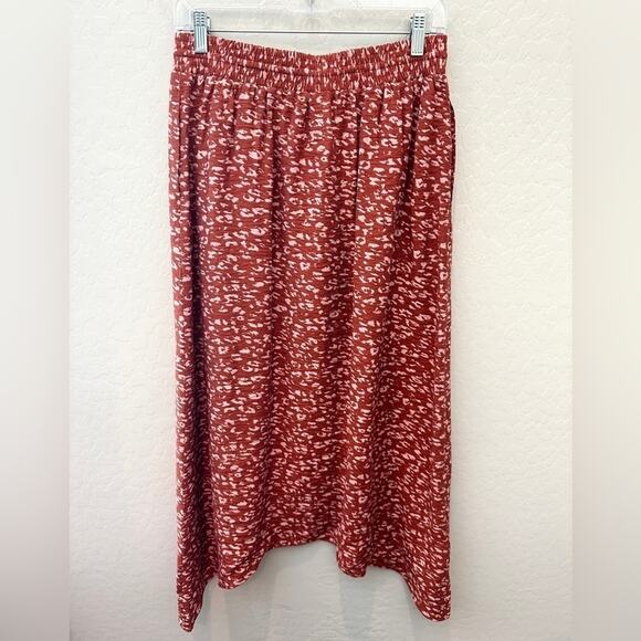SIMPLY VERA VERA WANG | Rust Red Animal Printed Midi Skirt | Size Medium - Picture 5 of 8